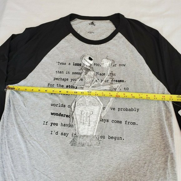 Nightmare Before Christmas Jack Skellington Baseball Style T Shirt Mens 2XL New - Picture 10 of 12